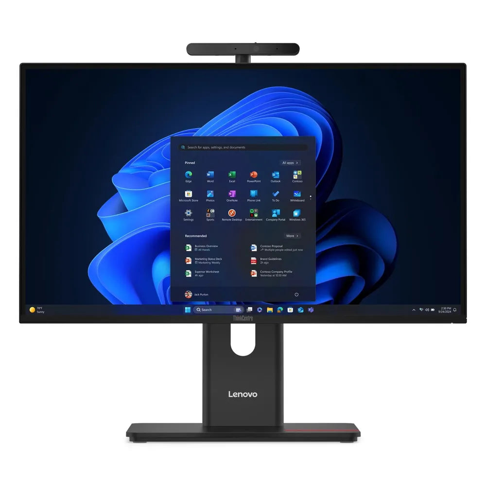 كمبيوتر مكتبي Lenovo ThinkCentre M90a Gen 6 All-in-One، معالج Intel Core Ultra 7 265، ذاكرة 16GB، قرص SSD سعة 512GB، شاشة 23.8 بوصة FHD 120Hz، Windows 11 Pro، لوحة مفاتيح English & Arabic Wireless، مع ماوس، أسود، ضمان 3 سنوات | 13AV000AGR