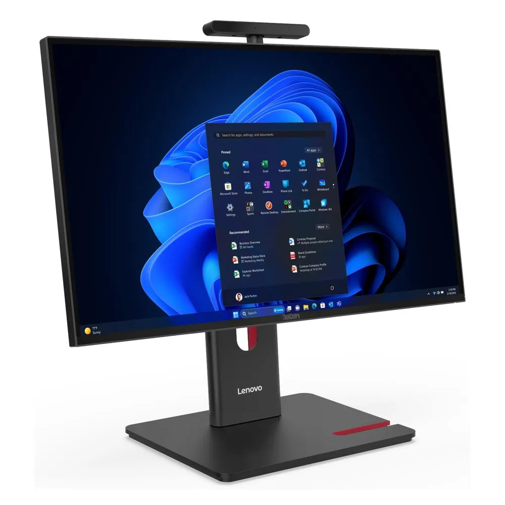 كمبيوتر مكتبي Lenovo ThinkCentre M90a Gen 6 All-in-One، معالج Intel Core Ultra 7 265، ذاكرة 16GB، قرص SSD سعة 512GB، شاشة 23.8 بوصة FHD 120Hz، Windows 11 Pro، لوحة مفاتيح English & Arabic Wireless، مع ماوس، أسود، ضمان 3 سنوات | 13AV000AGR