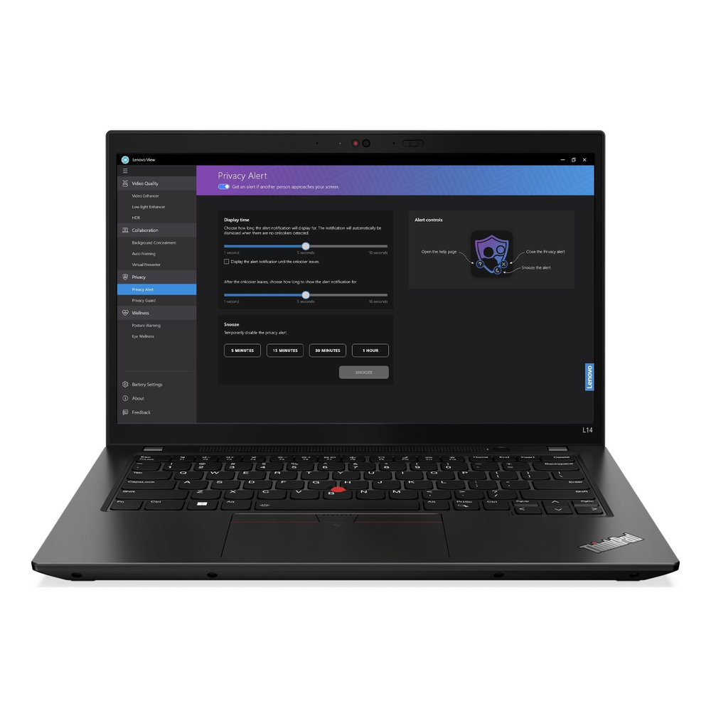 Lenovo ThinkPad L14 Gen 4 Laptop, Intel Core i7-1355U Processor, 16GB RAM, 512GB SSD, 14" FHD Touch Display, DOS, English & Arabic Backlit Keyboard, Black, 3 Year Warranty | 21H1007RGR