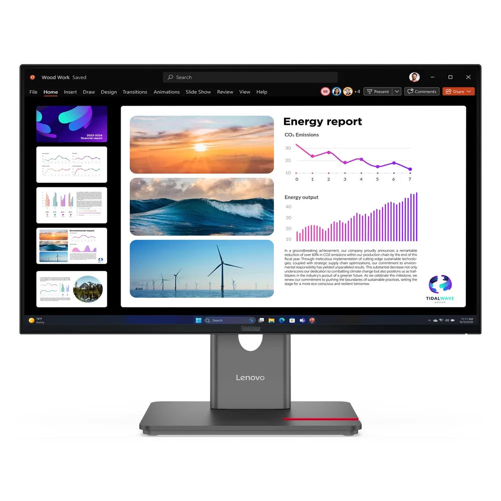 شاشة Lenovo ThinkVision P24Q-40 بحجم 23.8 بوصة QHD (2560 × 1440)، 120 هرتز، مضادة للتوهج، زمن استجابة 4 مللي ثانية GtG، HDMI، DP، USB-C، حامل قابل للتعديل بالكامل، أسود، ضمان 3 سنوات | 64B2GAT1UK