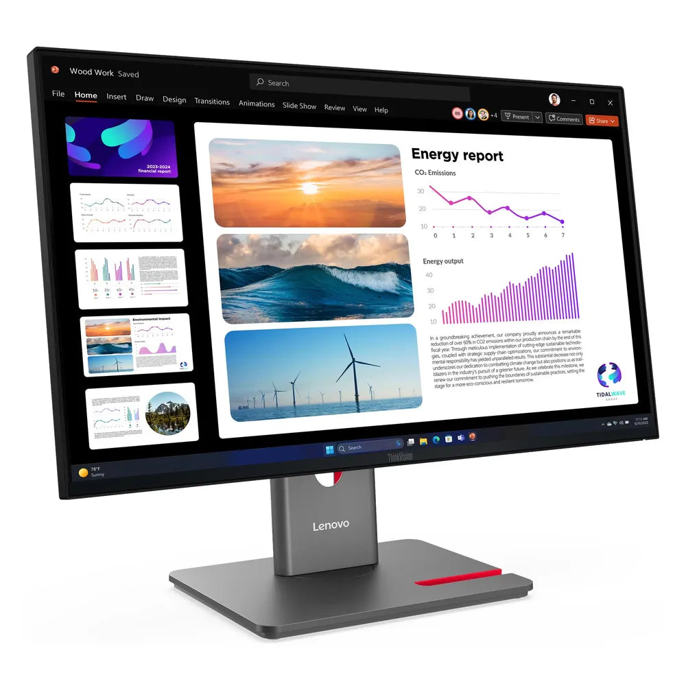 شاشة Lenovo ThinkVision P24Q-40 بحجم 23.8 بوصة QHD (2560 × 1440)، 120 هرتز، مضادة للتوهج، زمن استجابة 4 مللي ثانية GtG، HDMI، DP، USB-C، حامل قابل للتعديل بالكامل، أسود، ضمان 3 سنوات | 64B2GAT1UK