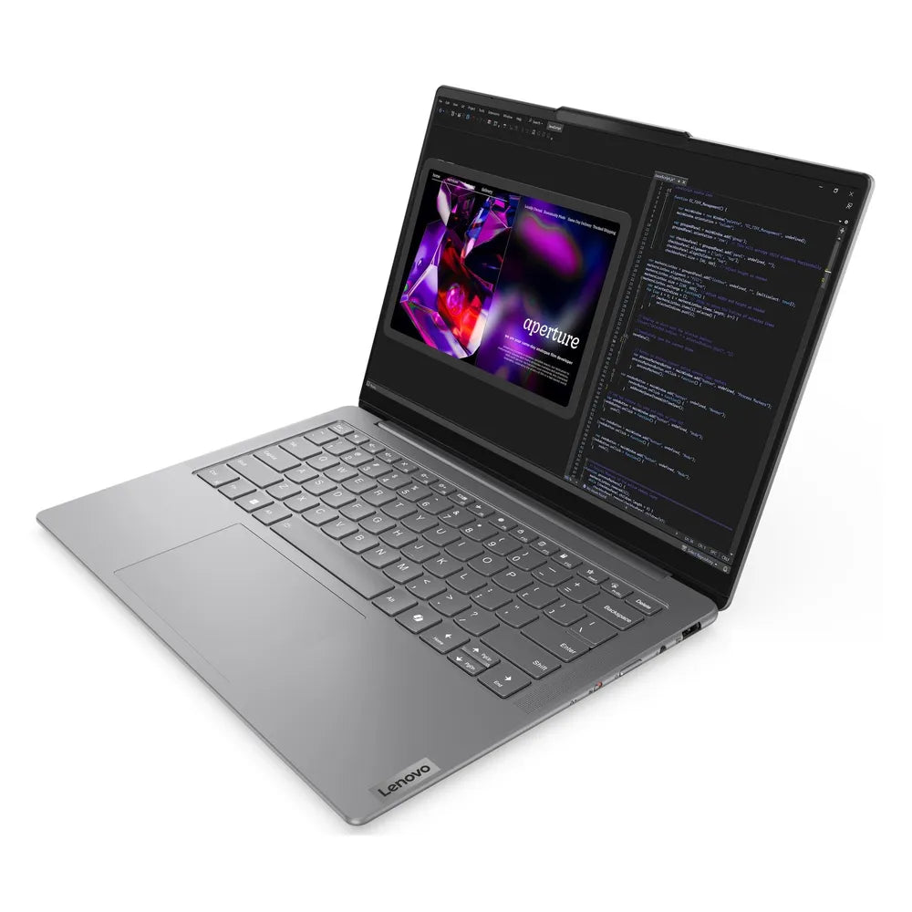 لابتوب لينوفو يوجا سليم 7 14IMH9، معالج انتل كور الترا 5 125H، 16 جيجابايت رام LPDDR5، سعة تخزين 1 تيرابايت SSD، كرت شاشة انتل ارك مدمج، شاشة 14 بوصة WUXGA OLED، ويندوز 11 هوم، كيبورد بإضاءة خلفية إنجليزي وعربي، ضمان سنة واحدة | 83CV00FNAX
