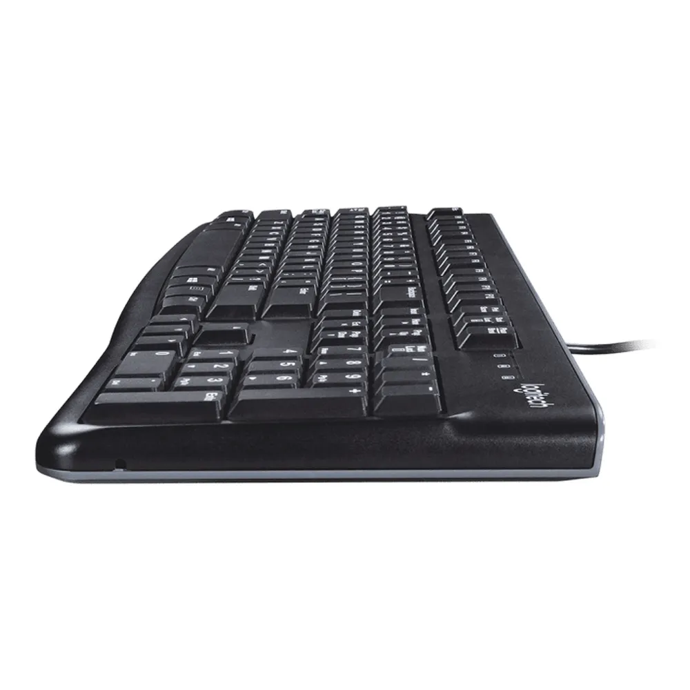 لوحة مفاتيح Logitech K120 Wired، USB، تصميم Spill-Resistant، تخطيط لوحة مفاتيح كامل 100%، Deep Profile Keys، 10-Key Number Pad، أسود، ضمان سنة واحدة | 920-002508
