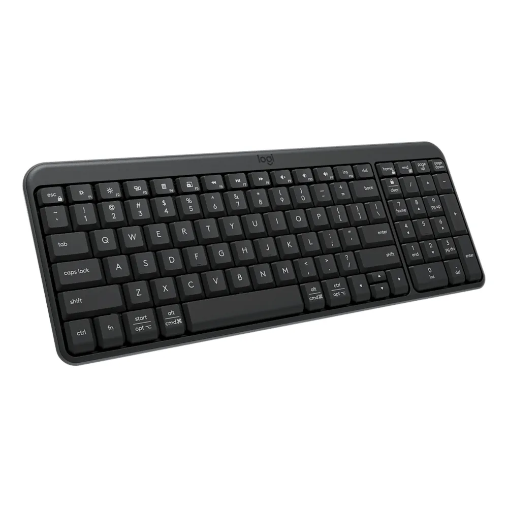 Logitech K250 Compact Bluetooth Wireless Keyboard, Compact Layout with Number Pad, 12 months Battery life, 10m Wireless range, Black, 1 Year Warranty | 920-013463