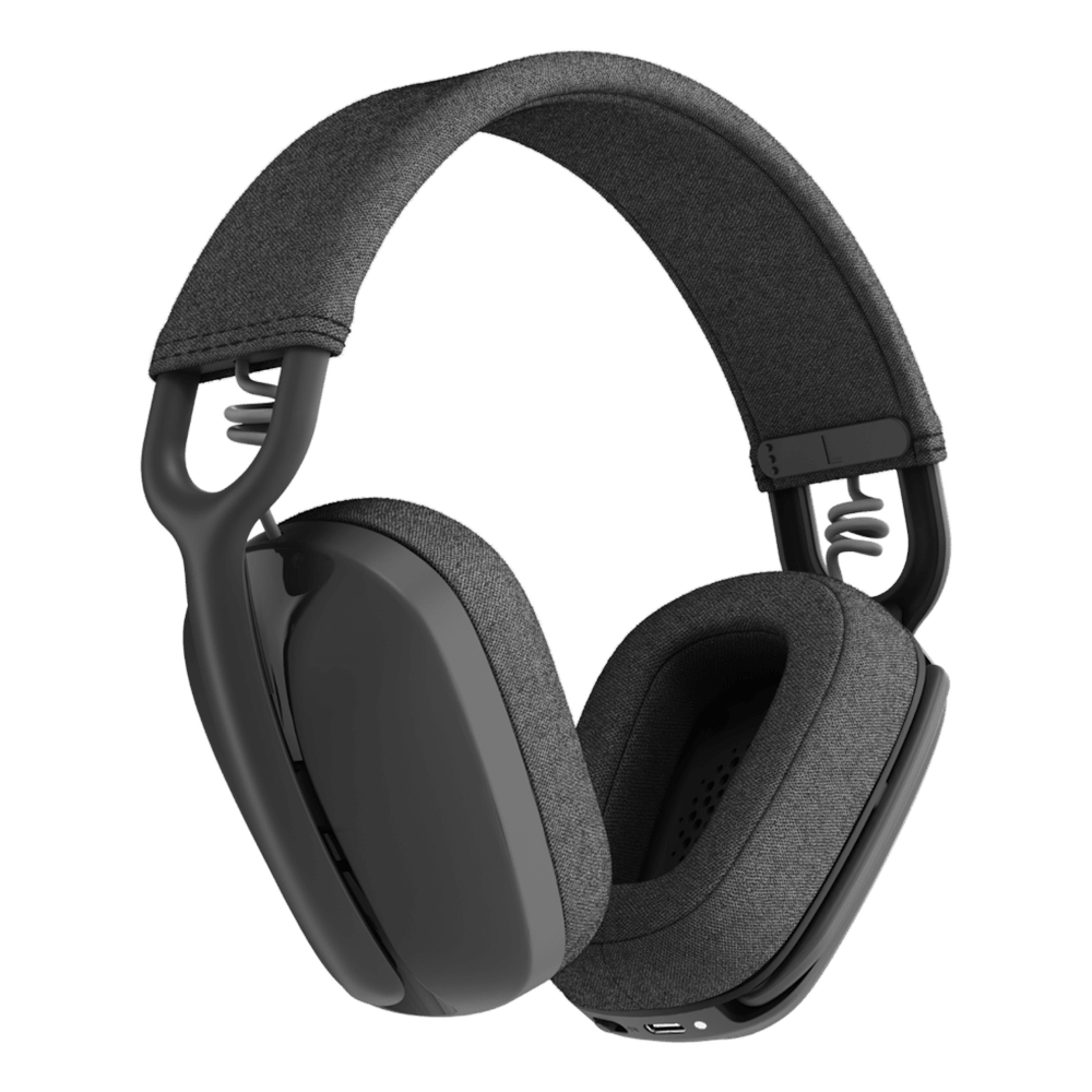سماعة رأس Logitech ZONE VIBE Wireless، USB، بلوتوث، Dual Omni-Directional مايكروفون، 40 mm Headphone Driver، رمادي جرافيت، ضمان سنة واحدة | 981-001157