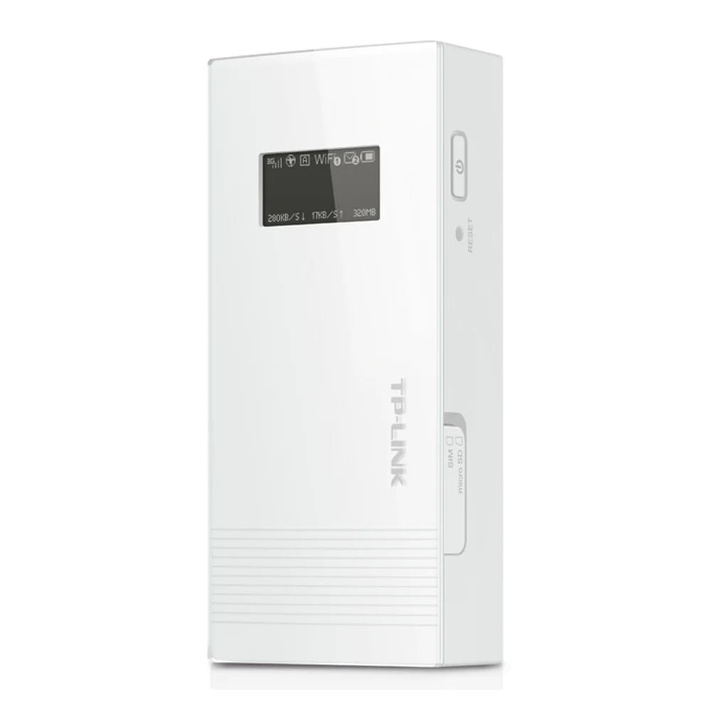TP-Link M5360 3G Mobile Wi-Fi Router, Built-in 5200mAh Battery, Internal Antenna, OLED Display, White, 1 Year Warranty | M5360