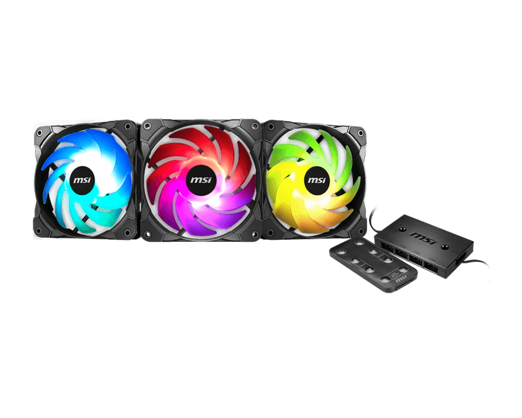 CASE FAN MSI 120MM WITH AR GB CONTROLLER PACK-3FAN |