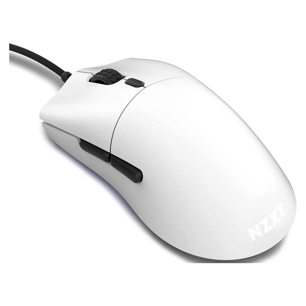NZXT Lift Ambidextrous Wired Gaming Mouse, 2m USB 2.0 Cable, 6 Buttons, Omron Mechanical Switches, 16000 DPI Optical Sensor, White, 1 Year Warranty | MS-1WRAX-WM