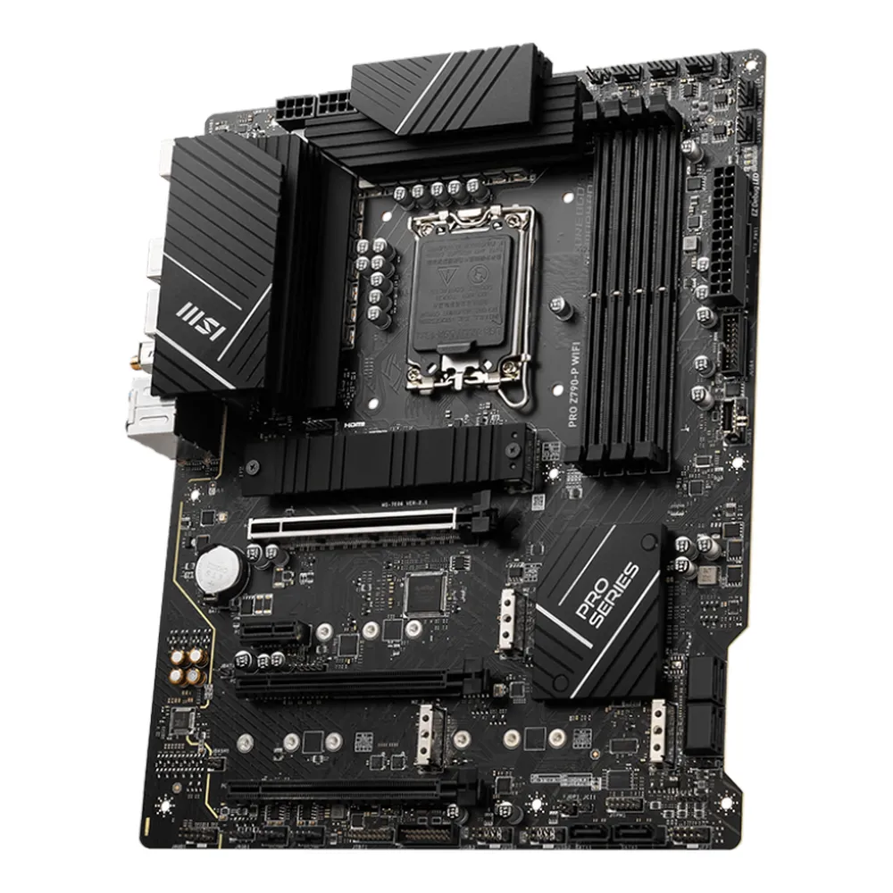 MSI PRO Z790-P WIFI Gaming Motherboard, LGA1700 Socket, ATX Form Factor, DDR5 Ram, PCIe 5.0, USB 20Gbps, HDMI, DP, Wi-Fi 6E, Bluetooth, Intel 2.5Gb Ethernet, M.2 Shield Frozr, Heavy Plated VRM Heatsink, 1 Year Warranty | 911-7E06-073