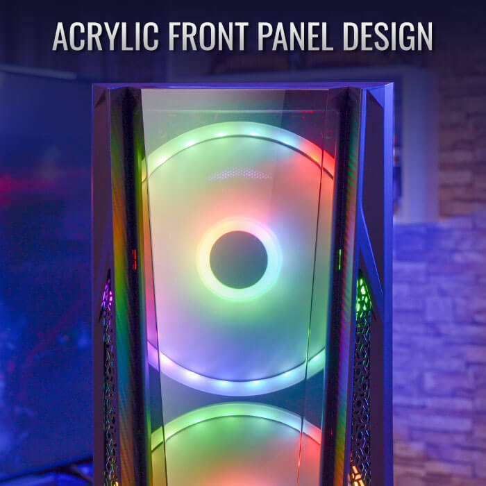 ATX CASE AEROCOOL NIGHTHAWK DUO MID TOWER BLACK | NIGHTHALK DUO-G-BK-V