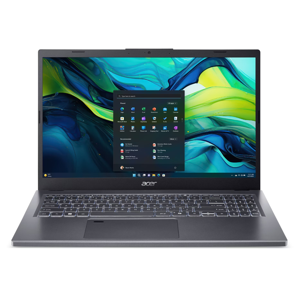 كمبيوتر محمول ايسر اسباير انتل A15-51M-94UX، معالج انتل كور i9-13900H، ذاكرة وصول عشوائي 16 جيجابايت، وسيط تخزين ذو حالة ثابتة 1 تيرابايت، شاشة 15.6 بوصة عالية الدقة، ويندوز 11 هوم، لوحة مفاتيح إنجليزية وعربية بإضاءة خلفية، ضمان سنة واحدة | NX.JCJEM.003