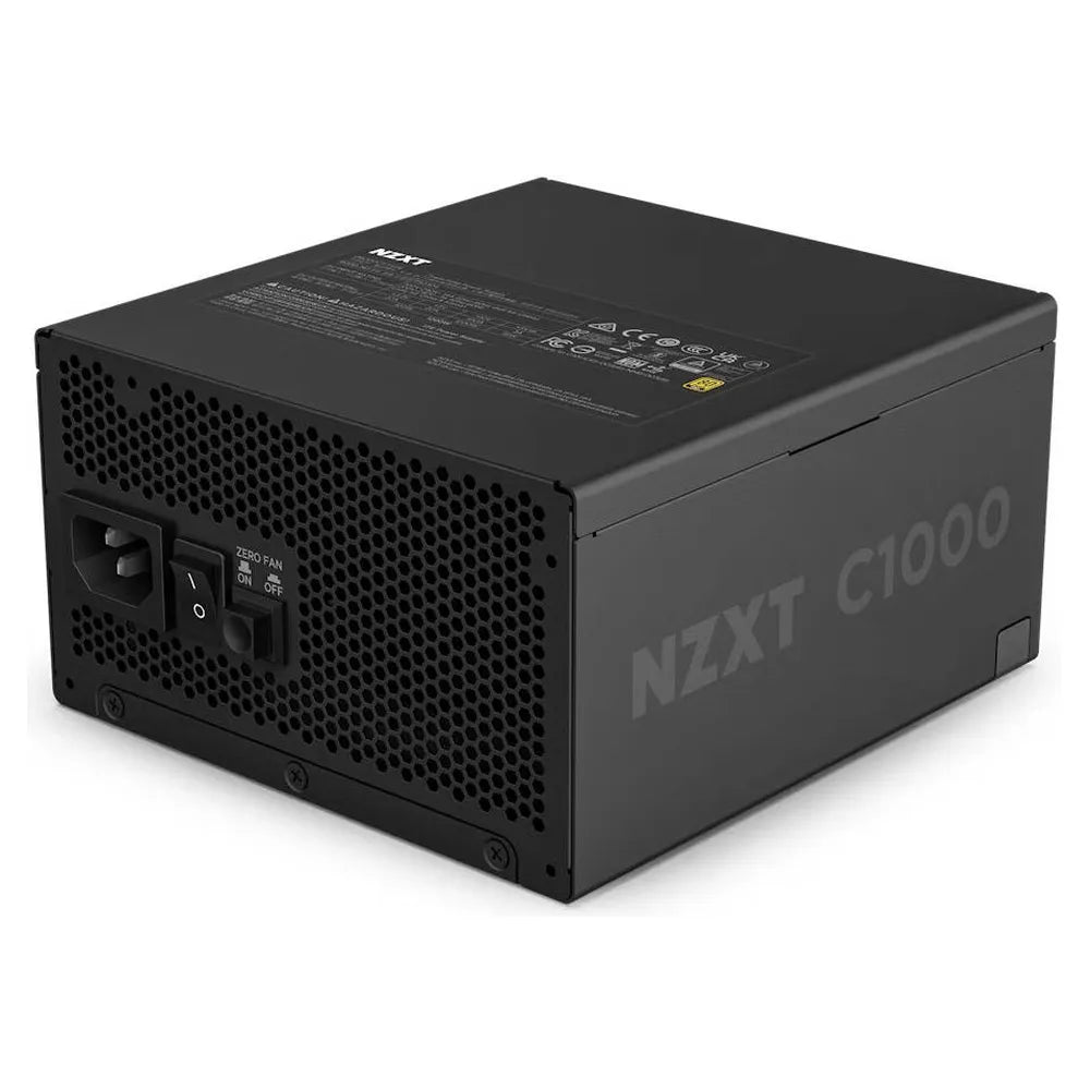 NZXT C1000 Gold Gaming Power Supply, 1000W, Fully Modular, ATX Form Factor, Fluid Dynamic Bearing Fan Design, Space-Saving Size, Modular Cables, 1 Year Warranty | PA-0G2BB-UK