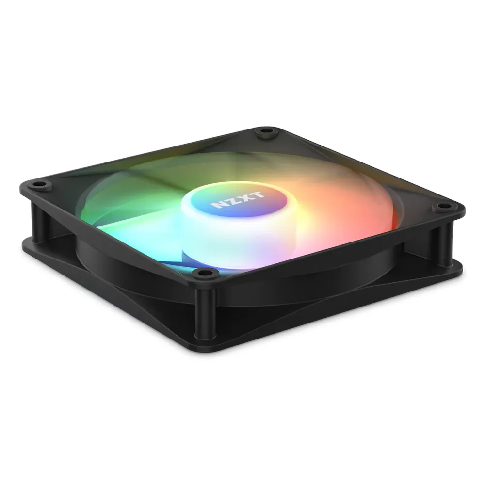 كيس كمبيوتر NZXT F140 RGB Core Fans with RGB Controller، عبوة من 2، محامل Fluid Dynamic، مروحة قياس 140mm، سرعة مروحة 1800 دورة/دقيقة، 8 Individually Addressable LEDs، أسود، ضمان سنة واحدة | RF-C14DF-B1