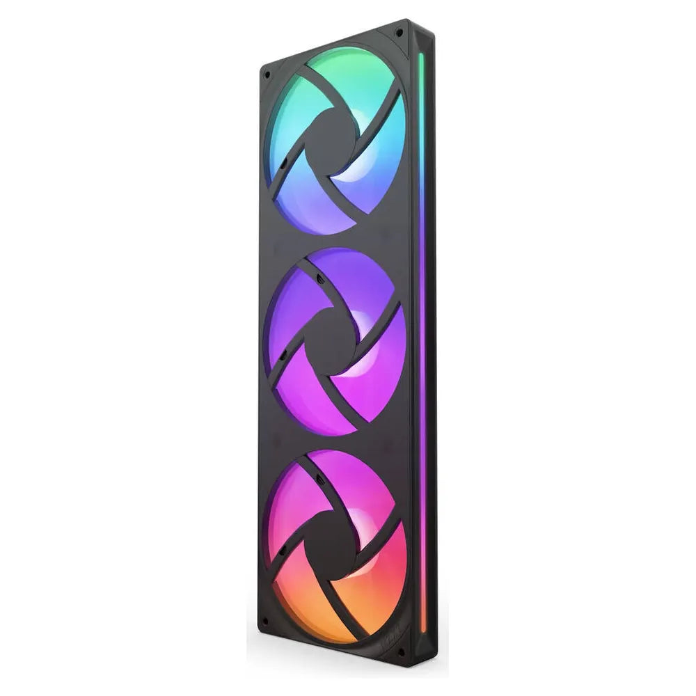 مروحة واحدة RGB من NZXT F360 RGB Core، 3 مراوح، محمل ديناميكي سائل، حجم إطار 360 ملم، سرعة مروحة 2400 دورة في الدقيقة، إضاءة LED RGB قابلة للعنونة، أسود، ضمان سنة واحدة | RF-U36HF-B1