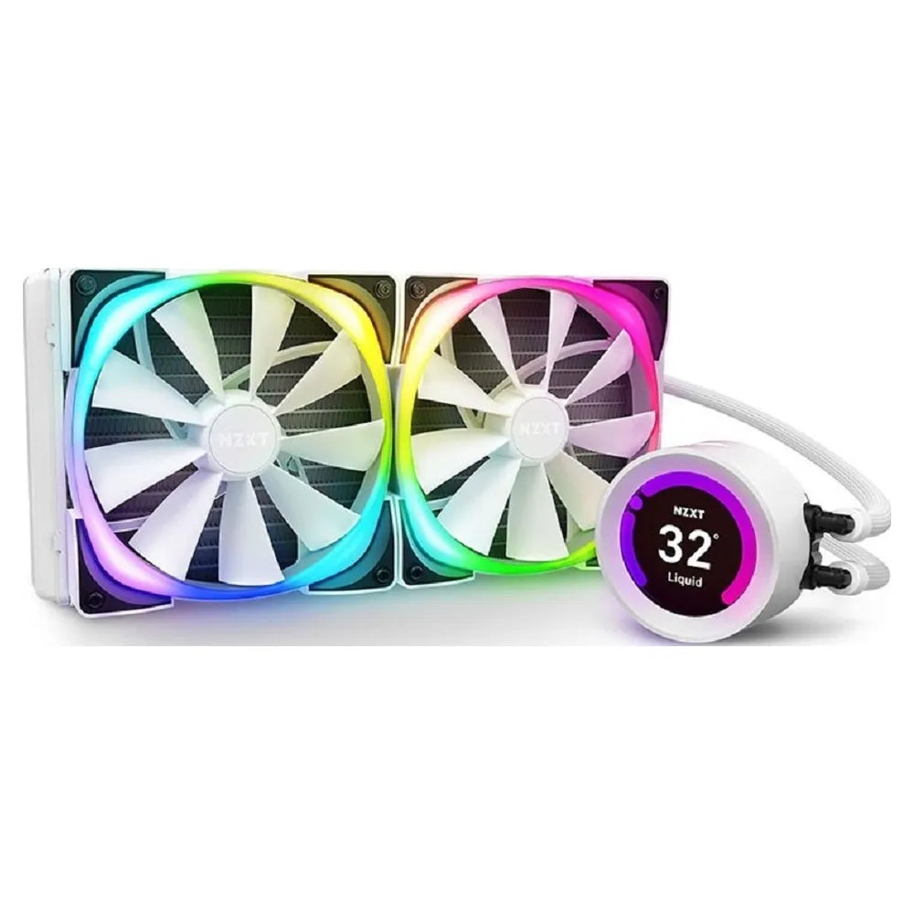 NZXT Kraken Z63 RGB AIO 280mm Liquid CPU Cooler, 2.36" IPS Display, Supports Intel, AMD Sockets, Asetek 7th Gen Pump, White, 1 Year Warranty | RL-KRZ63-RW