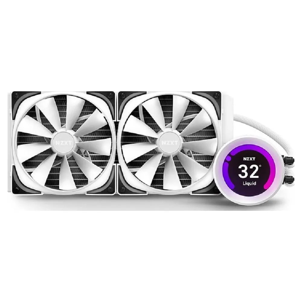 NZXT Kraken Z63 RGB AIO 280mm Liquid CPU Cooler, 2.36" IPS Display, Supports Intel, AMD Sockets, Asetek 7th Gen Pump, White, 1 Year Warranty | RL-KRZ63-RW