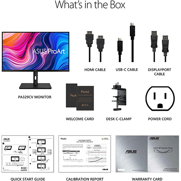 شاشة ASUS 32 بوصة PA329CV-AE PRO ART DP,HDMI,USBC IPS 4K بضمان 3 سنوات | PA329CV