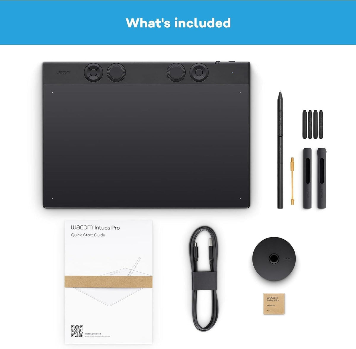 Wacom Intuos Pro Small, USB port, Bluetooth, English, German, Russian, Swedish, and Polish, 1 Year Warranty | PTK470K0B