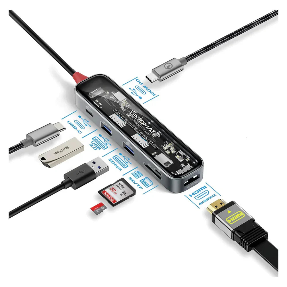 Promate-TransHub-Lite-7-in-1-USB-C-Hub-TRANSHUB-LITE
