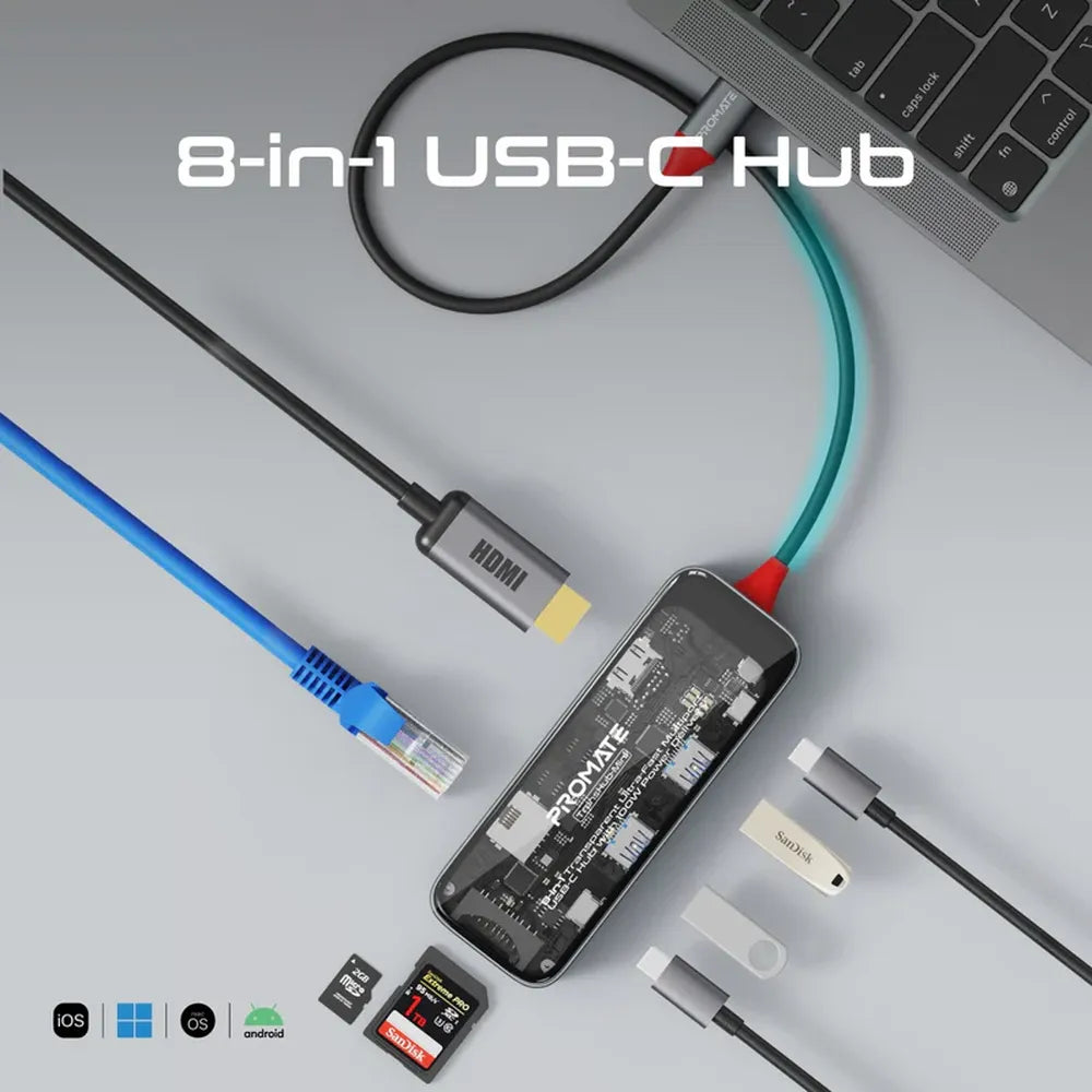 Promate-TransHub-Mini-8-in-1-USB-C-Hub-TRANSHUB-MINI