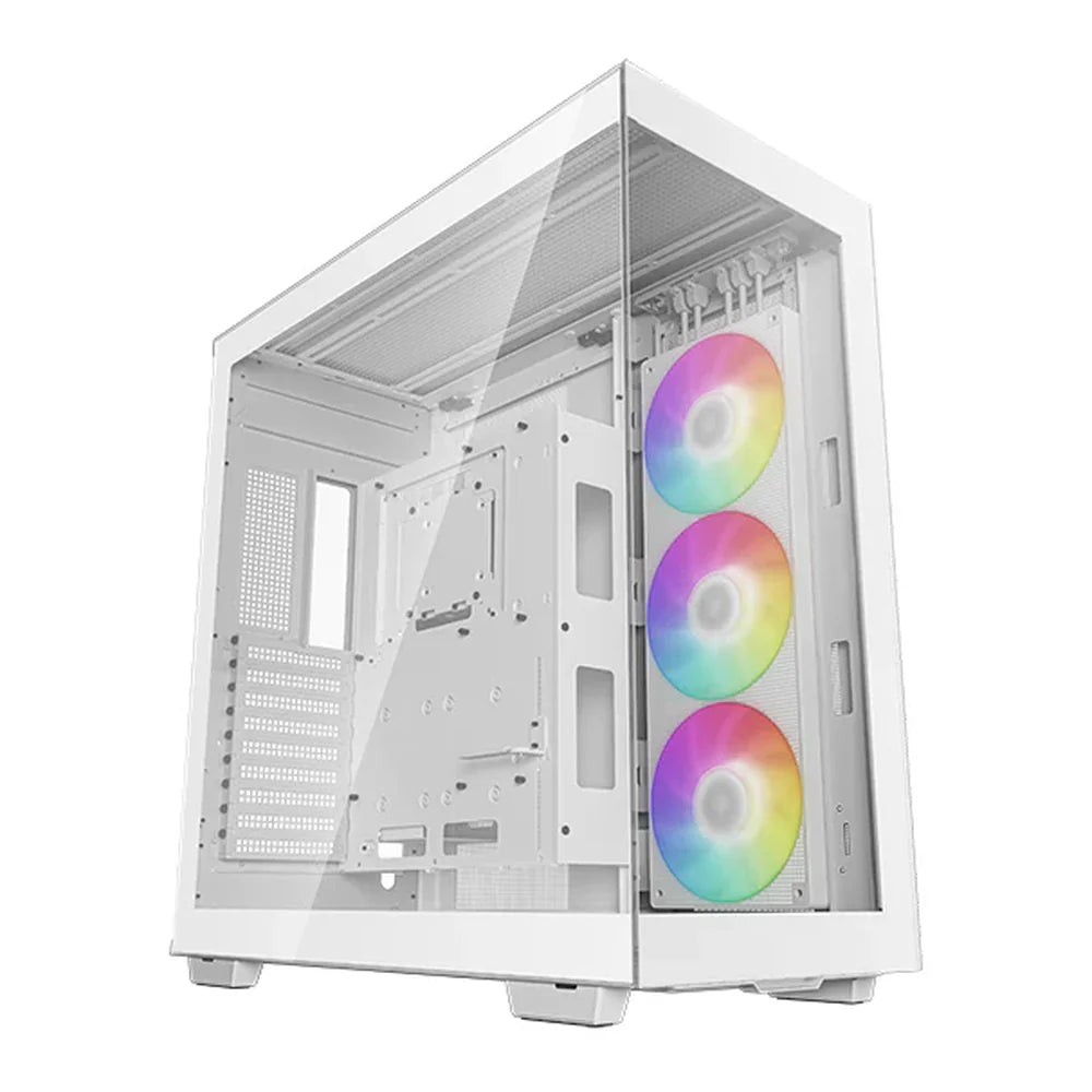 DeepCool CH780 WH E-ATX PC Case, Panoramic Glass-Dual Chamber, 1 x 420mm AR GB Fan Unit, 480mm GPU Support, USB 3.2 Gen 2, White, 1 Year Warranty | R-CH780-WHADE41-G-1