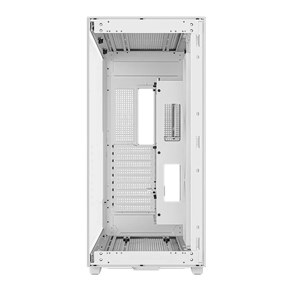 علبة كمبيوتر DeepCool CH780 WH E-ATX، زجاج بانورامي-غرفة مزدوجة، وحدة مروحة AR GB بحجم 420 ملم × 1، دعم بطاقة رسومات 480 ملم، USB 3.2 Gen 2، أبيض، ضمان لمدة سنة | R-CH780-WHADE41-G-1