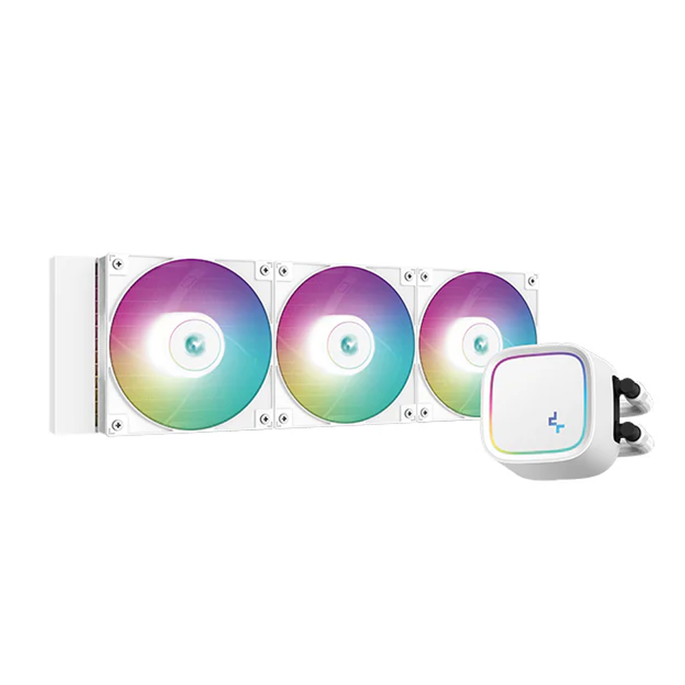 DeepCool LE720 AIO Liquid Cooler, Addressable RGB LED CAP, Supports Intel, AMD Sockets, 2 x RGB Fans, White, 1 Year Warranty | R-LE720-WHAMMN-G-1