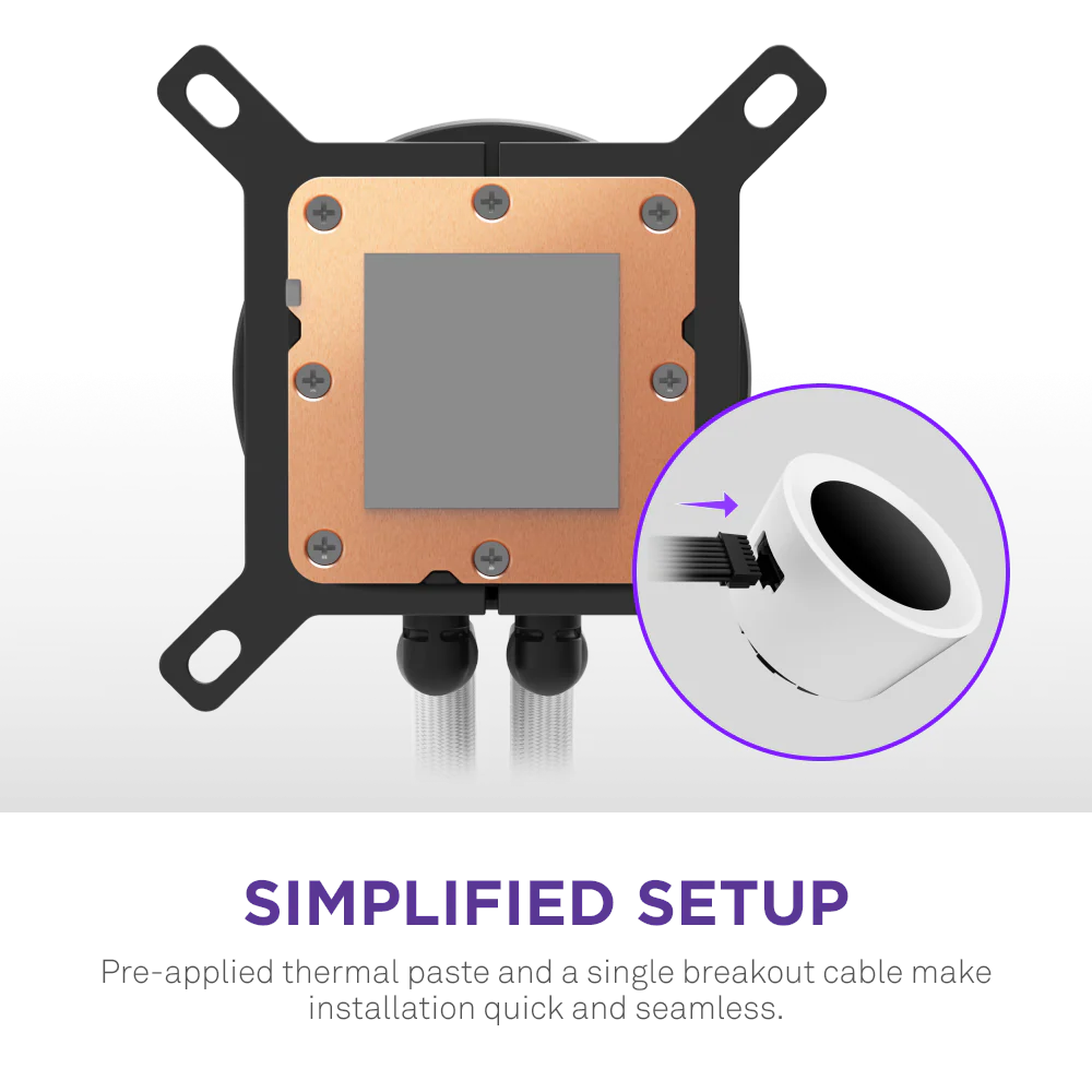 NZXT Kraken Plus 240 RGB AIO Liquid Cooler, 1.54" TFT LCD Display, Supports Intel, AMD Sockets, F240 RGB Fan Core, White, 1 Year Warranty | RL-KR240-W2
