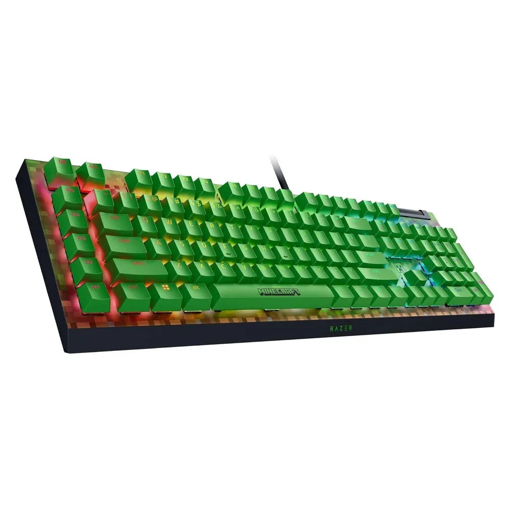 لوحة مفاتيح ألعاب Razer BlackWidow V4 X Wired Mechanical، USB، Per Key Customizable RGB LED Lighting، Razer Green Mechanical Switches، Tactile and Clicky، Dedicated Media Roller، أخضر، ضمان سنة واحدة | RZ03-04704100-R3M1