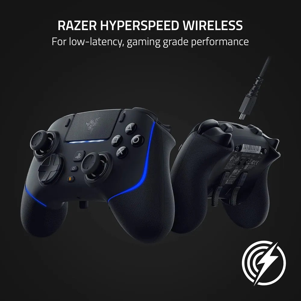 Razer Wolverine V2 Pro Wireless Gaming Controller، Mecha-Tactile Action أزرار، 8-Way Microswitch D-Pad، HyperTrigger، 6 Remapable أزرار، عمر بطارية Up to 28 Hours، Chroma RGB Lighting، أسود، ضمان سنة واحدة | RZ06-04710200-R3G1