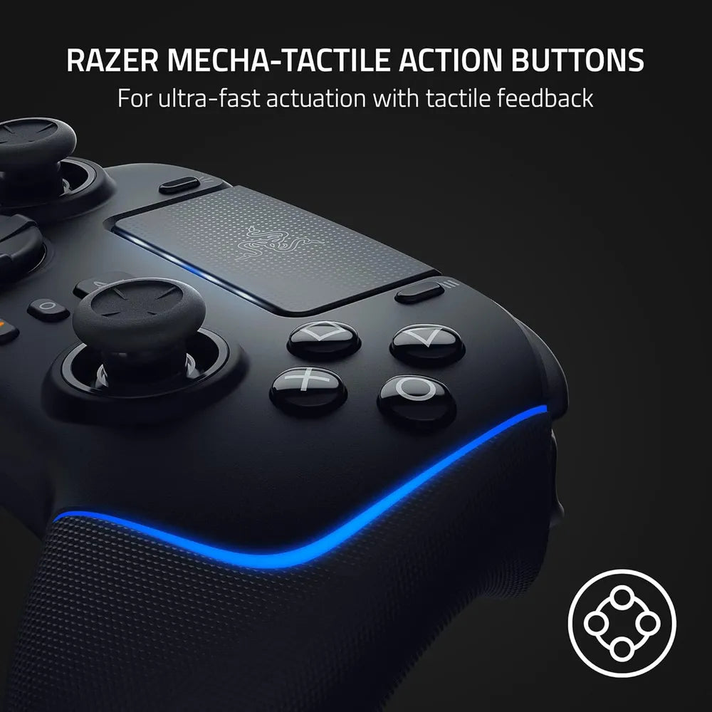 Razer Wolverine V2 Pro Wireless Gaming Controller، Mecha-Tactile Action أزرار، 8-Way Microswitch D-Pad، HyperTrigger، 6 Remapable أزرار، عمر بطارية Up to 28 Hours، Chroma RGB Lighting، أسود، ضمان سنة واحدة | RZ06-04710200-R3G1