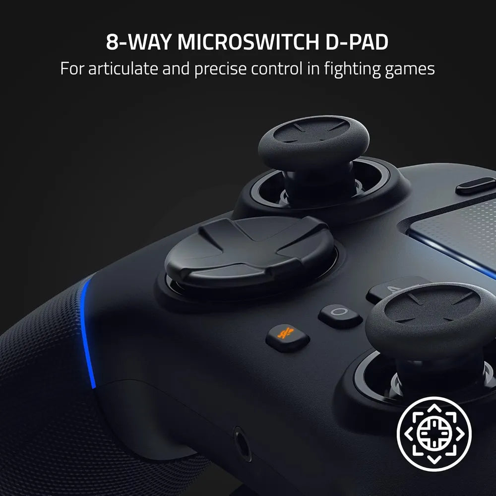 Razer Wolverine V2 Pro Wireless Gaming Controller، Mecha-Tactile Action أزرار، 8-Way Microswitch D-Pad، HyperTrigger، 6 Remapable أزرار، عمر بطارية Up to 28 Hours، Chroma RGB Lighting، أسود، ضمان سنة واحدة | RZ06-04710200-R3G1