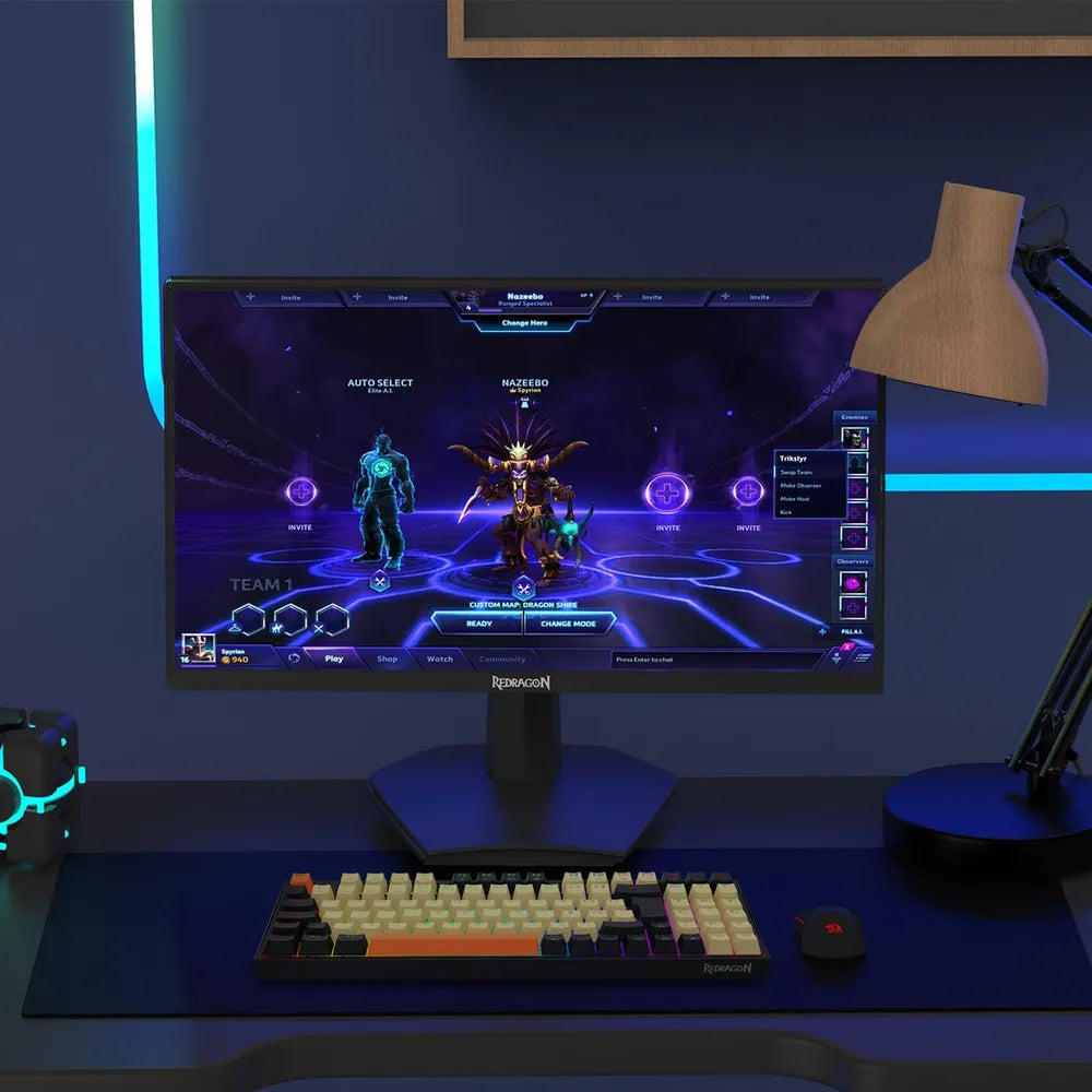 Redragon AZUR-III Gaming Monitor, 24" FHD (1920 x 1080) Resolution, 200Hz, Anti-glare, 1ms Response Time, HDMI, DP, Tilt Adjustable Stand, Black, 1 Year Warranty | GM24X5IPS