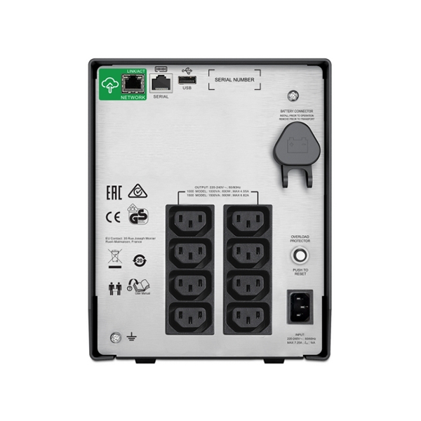 APC Smart-UPS 1000VA، 230V، شاشة LCD، 8 مخارج IEC 60320 C13، مع منفذ SmartConnect | SMC1000IC