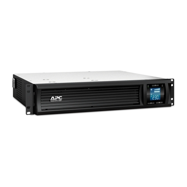 APC Smart-UPS C 3000VA، 230 فولت، شاشة LCD، للتثبيت على حامل، 2U، 8 مخارج IEC 320 C13 ومفتاحان توصيل IEC ومخرج IEC 320 C19 | SMC3000RMI2U