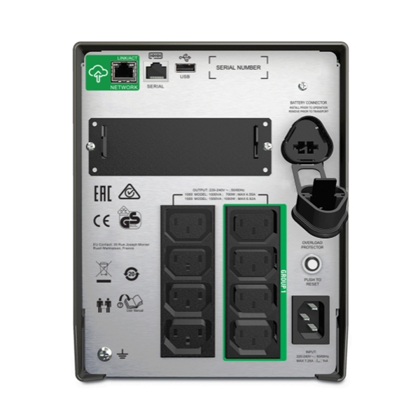 APC Smart-UPS 1000VA، برج، شاشة LCD بجهد 230 فولت مع منفذ SmartConnect | SMT1000IC