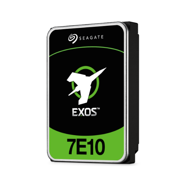 محرك أقراص ثابتة Seagate Exos 7E10 مقاس 3.5 بوصة بمنفذ SATA، سعة 10 تيرابايت، 7200 دورة في الدقيقة، سرعة نقل بيانات 263 ميجابايت/ثانية، ذاكرة تخزين مؤقت 256 ميجابايت، ضمان لمدة عام | ST10000NM017B