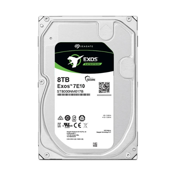 Seagate Exos 7E10 3.5" SATA HDD, 8TB, 7200 RPM, 255 MB/s Data Transfer Speed, 256MB Cache, 1 Year Warranty | ST8000NM017B