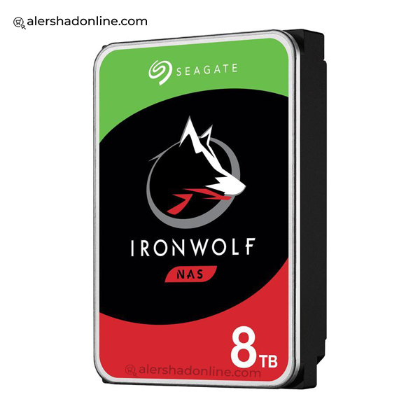 قرص صلب داخلي SEAGATE IRONWOLF بسعة 8 تيرابايت لتخزين الشبكة المرفقة (NAS) مقاس 3.5 بوصة (7200 دورة في الدقيقة، ذاكرة تخزين مؤقت 256 ميجابايت، SATA 6.0 جيجابايت/ثانية، CMR) | ST8000VN004