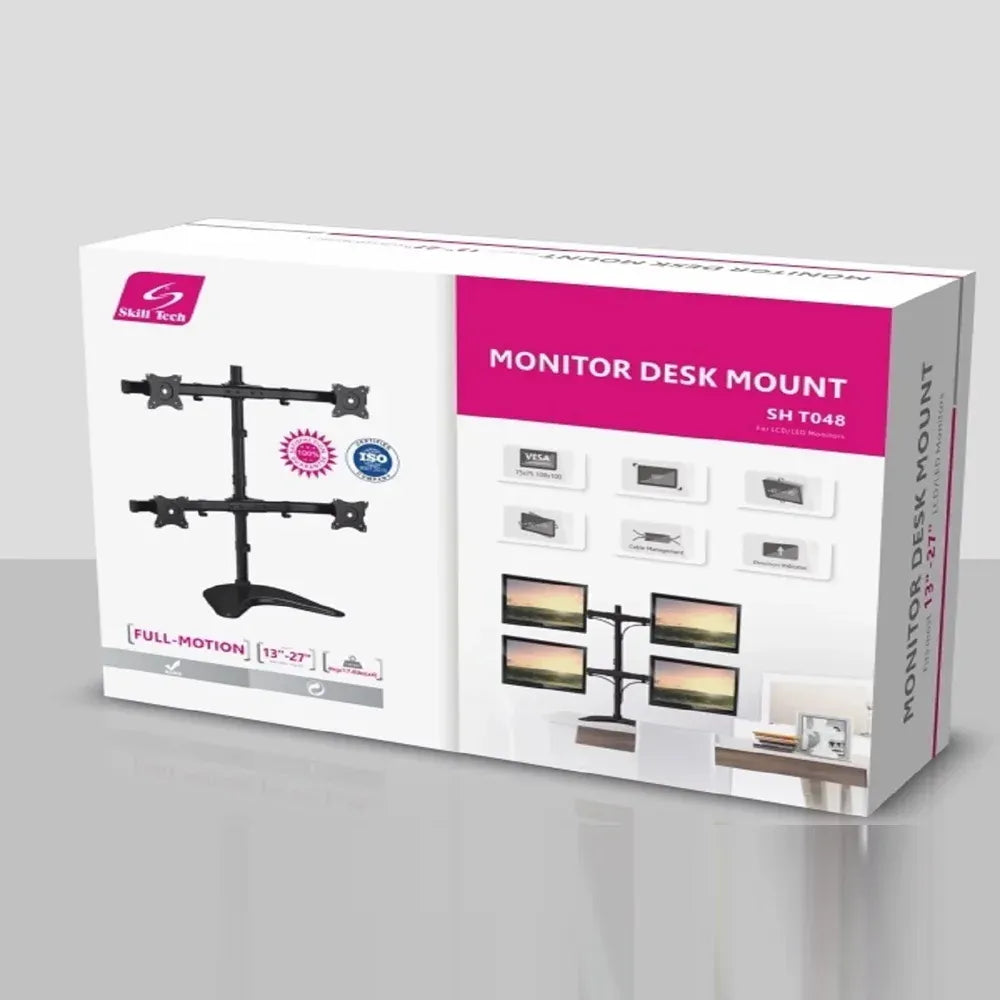 Skill-Tech-Quad-Monitor-Freestanding-Stand-SH-T048