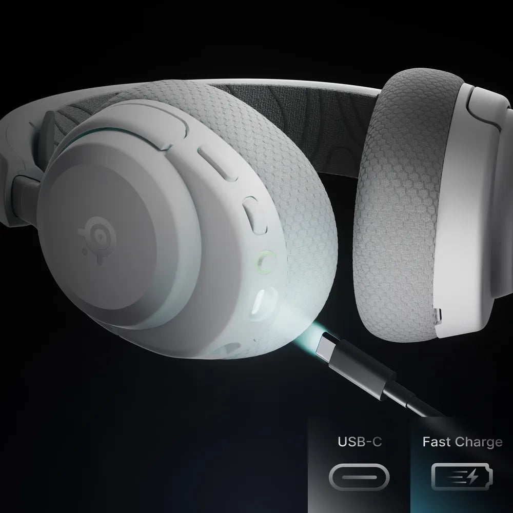 سماعات رأس SteelSeries Arctis Nova 3P Wireless for PlayStation Gaming، 2.4 GHz لاسلكي، بلوتوث، تصميم فوق الأذن، تصميم مغلق، ClearCast Gen 2 مايكروفون، 40 mm Speaker مع Neodymium Magnets، أبيض، ضمان سنة واحدة | 61687