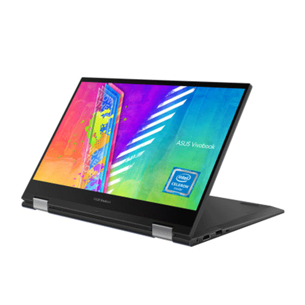 ASUS Vivobook Go 14 معالج Intel Celeron N4500، ذاكرة وصول عشوائي (RAM) سعة 4 جيجابايت، قرص صلب (SSD) سعة 128 جيجابايت، شاشة لمس 14 بوصة، نظام التشغيل Windows 11 Home، برنامج Office 365، ضمان لمدة عام | TP1400KA-EC075WS