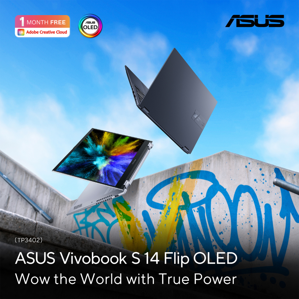جهاز ASUS Vivobook S14 Flip بمعالج Intel Core i5-13420H وذاكرة وصول عشوائي (RAM) سعة 16 جيجابايت و SSD سعة 512 جيجابايت وشاشة لمس WUXGA مقاس 14 بوصة ونظام تشغيل Windows 11 Home ولوحة مفاتيح عربية وإنجليزية وضمان لمدة سنة | TP3402VA-LZ669W
