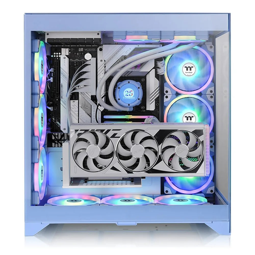 Thermaltake CTE E600 MX Hydrangea Blue Mid Tower PC Casing, Dual Chamber Design, 2 x 4mm Tempered Glass, Dual Interchangeable Front Panels, 440mm GPU Support, USB 3.0, 1 Year Warranty | CA-1Y3-00MFWN-00