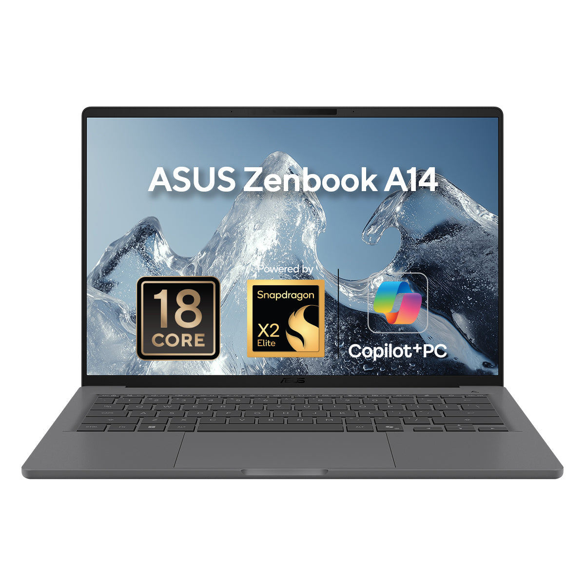 Asus Zenbook A14 UX3407NA Laptop, Snapdragon X2 Elite X2E88100 Processor, 16GB RAM, 1TB SSD, 14.0" WUXGA OLED Display, Windows 11 Home, Backlit English & Arabic Keyboard, 1 Year Warranty | UX3407NA-QD087W