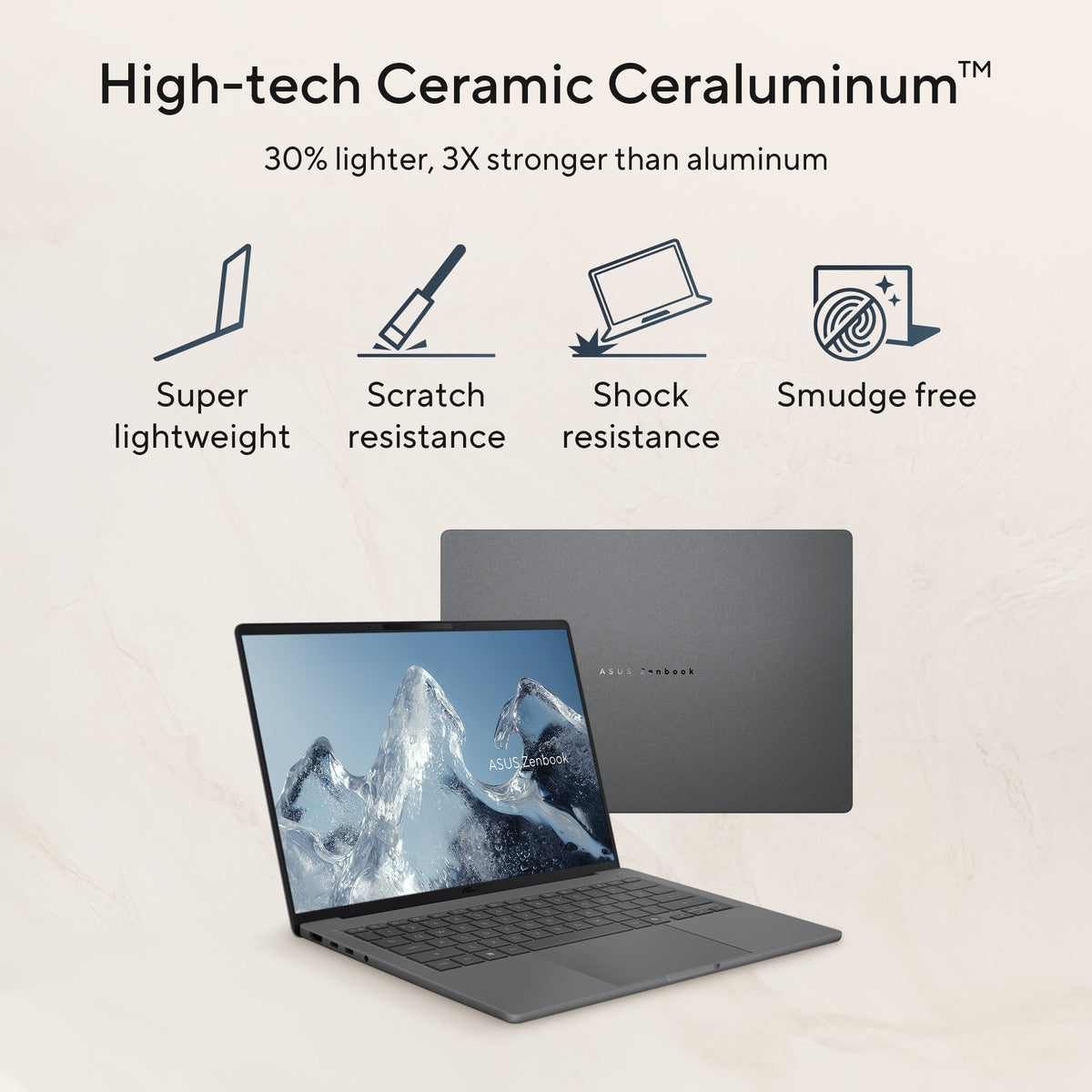 Asus Zenbook A14 UX3407NA Laptop, Snapdragon X2 Elite X2E88100 Processor, 16GB RAM, 1TB SSD, 14.0" WUXGA OLED Display, Windows 11 Home, Backlit English & Arabic Keyboard, 1 Year Warranty | UX3407NA-QD087W