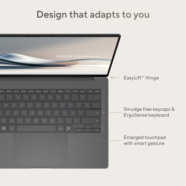 ASUS Zenbook 14 Snapdragon x elite (12 core) Processor, 16 GB RAM, 1TB SSD, Qualcomm Hexagon 45TOPS, 14" OLED, Zabriskie Beige, WINDOW 11 H, 1 Years WARRANTY | UX3407QA-QD180W