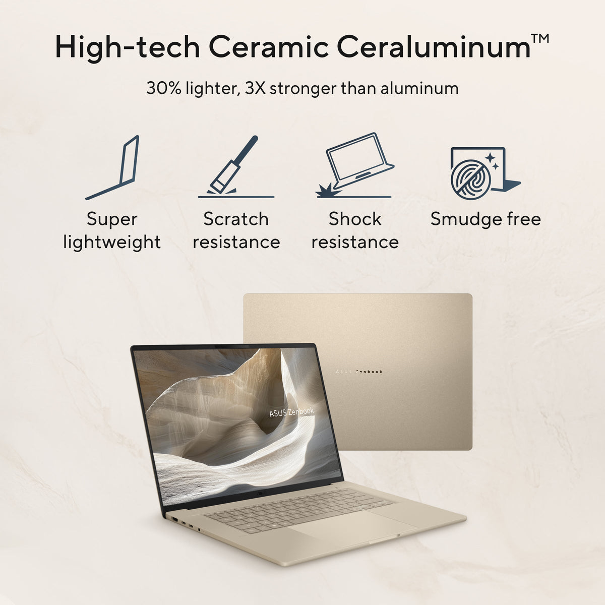 Asus Zenbook A16 UX3607OA Laptop, Snapdragon X2 Elite Extreme X2E94100 Processor, 48GB RAM, 1TB SSD, 16" 3K OLED 120Hz Display, Windows 11 Home, Backlit English & Arabic Keyboard, 1 Year Warranty | UX3607OA-SQ013W