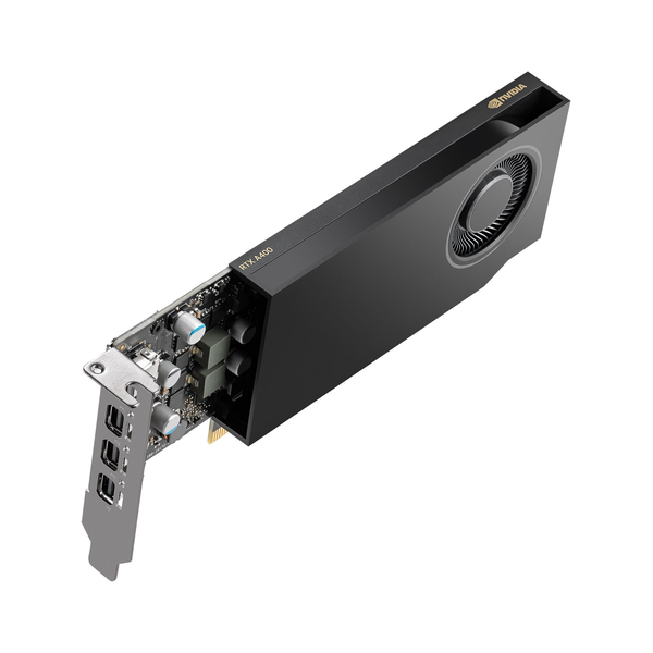 PNY Nvidia RTX A400 Workstation Graphics Card, GDDR6 4 GB 64-bit Memory, DP 1.4a Outputs, PCI Express 4.0, 96 GB/s Memory Bandwidth, 1 Year Warranty | VCNRTXA400-SB