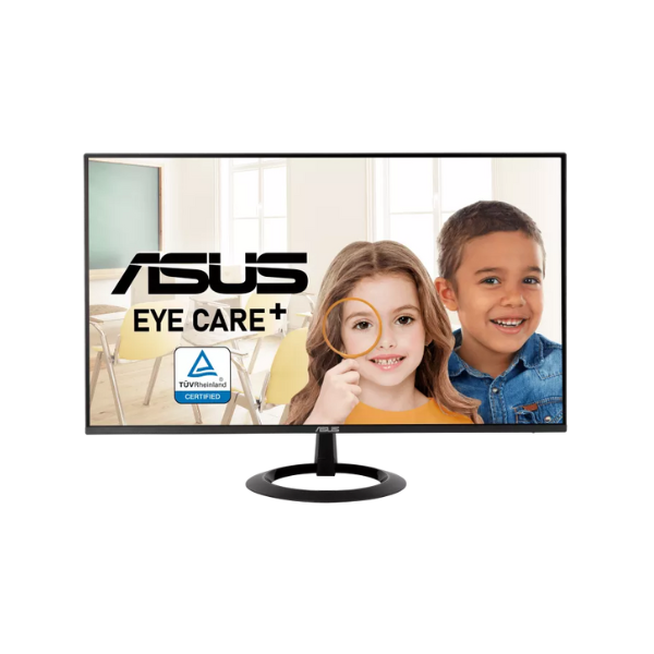 شاشة الألعاب ASUS VZ27EHF Eye Care بحجم 27 بوصة ودقة FHD (1920x1080) ومعدل تحديث 100 هرتز ووقت استجابة 1 مللي ثانية (MPRT)، مضادة للتوهج، مزودة بمنفذ HDMI، قابلة للإمالة، قابلة للتعديل، بضمان 3 سنوات | VZ27EHF